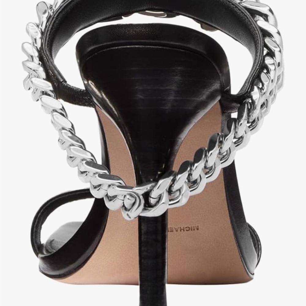 MICHAEL Michael Kors Black and Silver Chain Heels - Picture 3 of 6